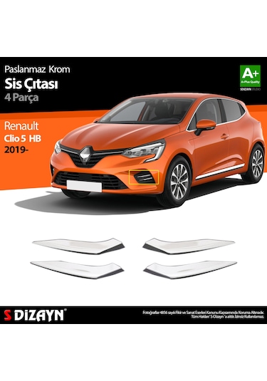 S-Dizayn Renault Clio 5 Krom Sis Çıtası 4 Prç. 2019 ve Üzeri