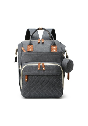 Büyük Kapasiteli Taşınabilir Anne Bebek Çantası Koyu Gri