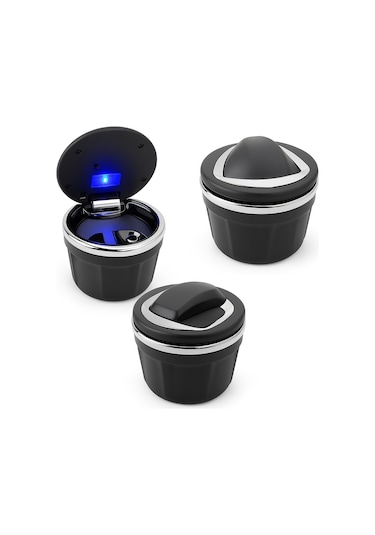 Araç İçi Küllük Işıklı İçi Seramik Mini Model Krom İthal
