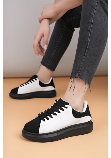 Luis A Costa Lc109 Beyaz Siyah Süet Siyah Taban Kadın Sneaker Renkli