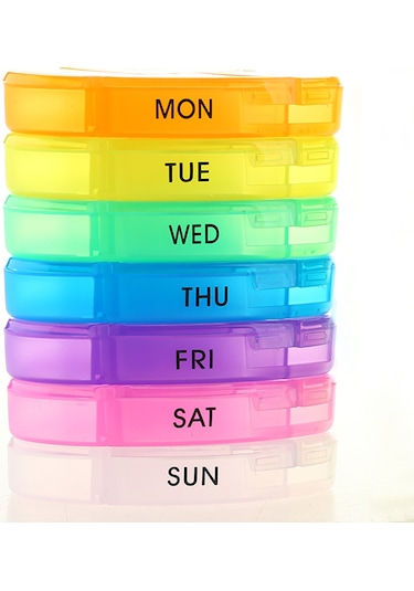 Haftalık Hap Organizatör 7 Gün Hap Kutusu Kasa Tıp Beyaz Diğer