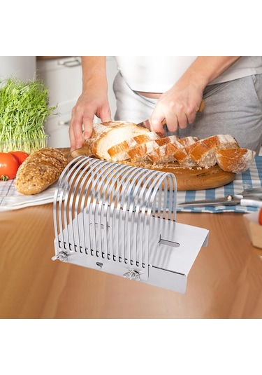 Homyl Ekmek Dilimleyici Pişirme Aleti Ev Yapımı Ekmekler Gümüş