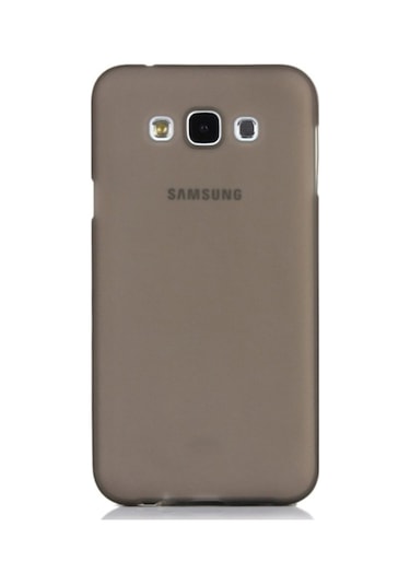Samsung Galaxy E7 (E700) Kilif Soft Silikon Seffaf-Siyah Arka Kap 107179980