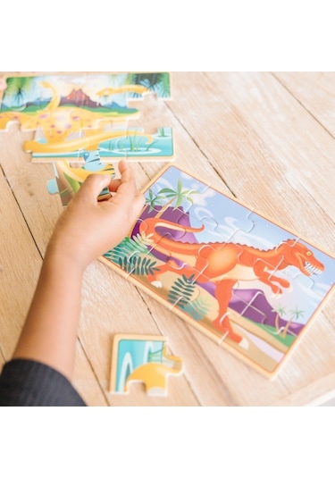 Melissa And Doug Ahşap 12X4 Yapboz Seti Dinozorlar