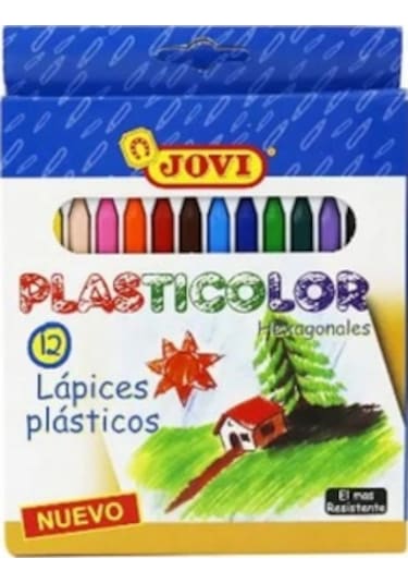 Jovi Pastel Boya 12 Renk Plastıcolor Hexagonal