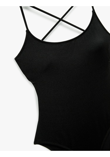 Koton Astarlı Çapraz Askılı Yüzücü Mayo Siyah 5sak20121mm Siyah