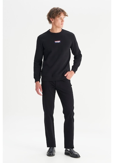 Wrangler Erkek Mid Logo Sweatshirt Black Çok Renkli