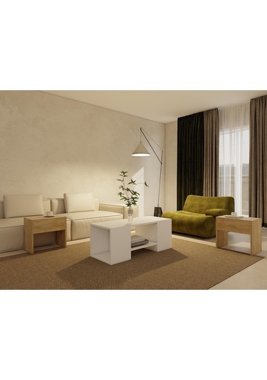 Lupo Orta Sehpa Lefkasmeşe-beyaz Meşe