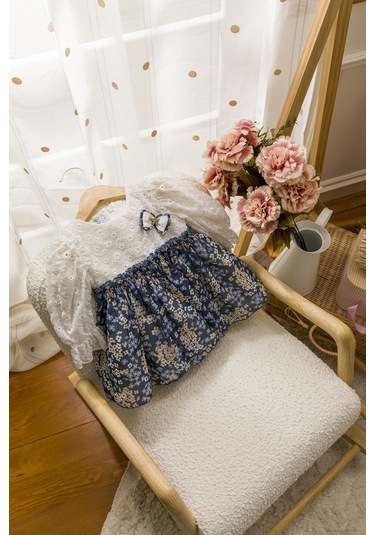 Çiçekli Kız Bebek Çocuk Bayramlık Elbise 001