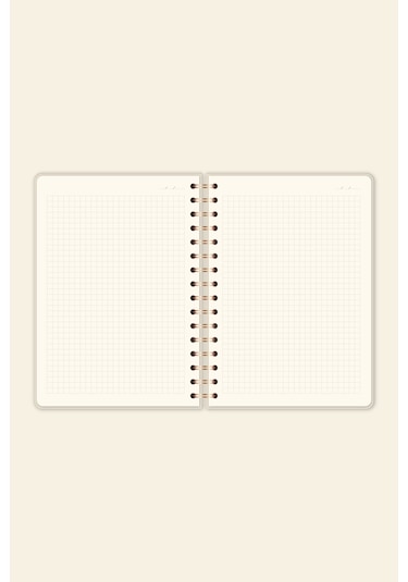 A5 Spiralli Sert Kapak Keten Kareli Tarihsiz Not Defteri Lila Lila