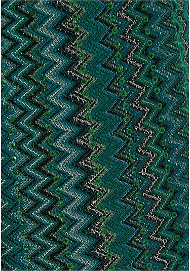 Missoni Simli Geniş Paça Pantolon Yeşil Çok Renkli