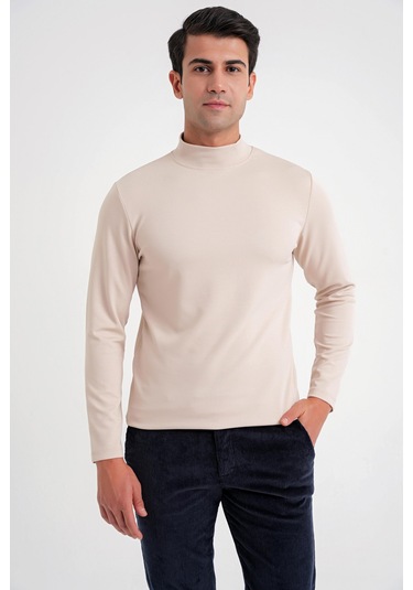 Ts 894 T-shırt Slim Bej Casual Bej