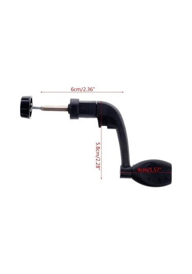 Moveevo 200 Model Plastik Metal Kollü Katlanabilir Balık Tutma Makinesi, Sabit Eldiven, Kol Eşyası, Kol Degişimi İçin Uygun, Siyah, 1 Adet