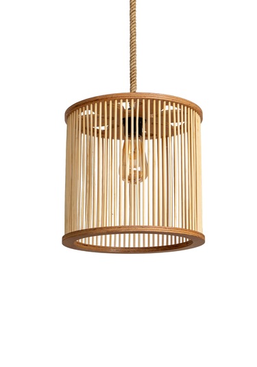 Rustik Bambu Serisi Selen Ahşap Sarkıt Avize Ahşap