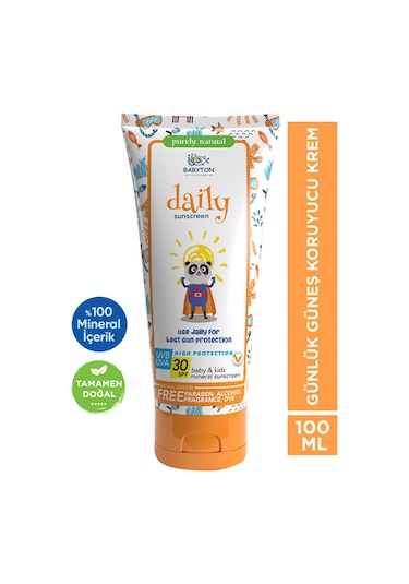Babyton Bebek&Çocuk Doğal Güneş Kremi 30 SPF 100 ML