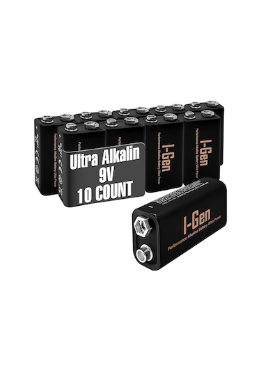 I-gen 6lr61 Ultra Alkalin 9 Volt Pil 9v Kare Pil 10'lu Paket