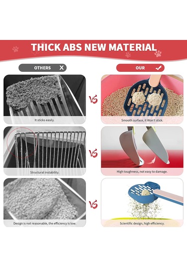 Suofeng Kedi Kumu Kovalayıcı, Kontrast Renkli Abs Materyal, 0.5cm Sızıntı Delikleri İle Hızlı Kumu Süzme, 26x10.5cm Boyut