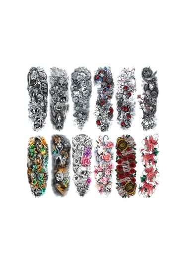 Youtek "su Kolay Geçici Dövme - Tam Kol Kılıfı Etkili, 40 Çeşit Desen, Su Geçirmez"