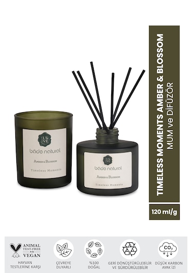 Timeless Moments Amber & Blossom Soya Mumu Ve Çubuklu Oda Kokusu