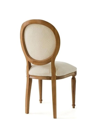 Madalyon Ahşap Klasik Sandalye Natural - Krem