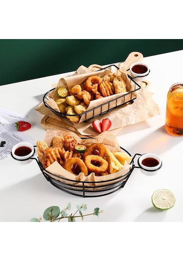 Sones Dövme Demir Meyve Taşınabilir Depolama Sepeti Ekmek Patates Kızartması Kızarmış Atıştırmalıklar Taşınabilir Sepet Tek Bardak Tekne Diğer