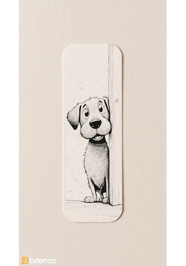 Sevimli Köpek Figürlü Kabartma Dokulu Kitap Ayracı - Minimalist Beyaz Kitap Aksesuarı