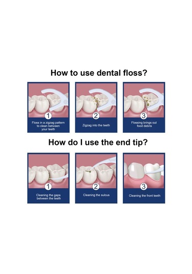 Samdoo 6 Adet Portatif Mentol Aromalı Diş İpi, 50m/adet Beyaz Paket