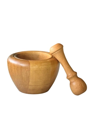 Kaf Ahşap Kayın Havan / Tarhun