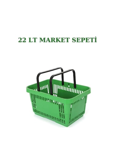 2 adet 22Litre Market ve Alışveriş Sepeti, Saplı Market Sepeti Y