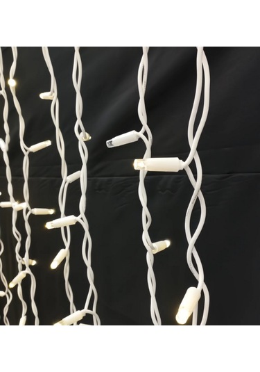 Dış Mekan Eklenebilir 2 Mt Saçak 144 Led 3000k Günışığı Beyaz Çakarlı Yılbaşı Ledi