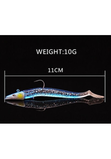 Profisher 5 Renk Silikon Yapay Metal Kafalı Yem 11 CM 10 G