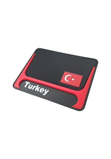 Kaydırmaz Silikonlu Ped Turkey Bayrak Desenli 17,5 Cm X 13 Cm