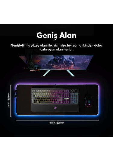 Tronsmart Spire 80 x 30 CM RGB Gaming Oyuncu Mouse Pad