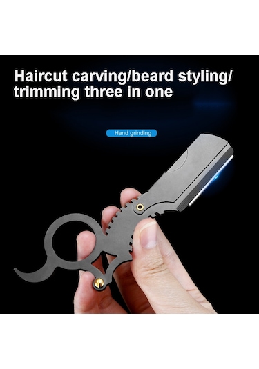 Sones Manuel Erkek Paslanmaz Çelik Halka Tıraş Bıçağı Bıçaksız Siyah