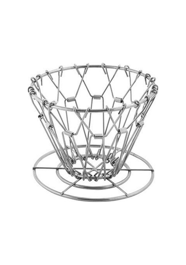 Xiyyadms Paslanmaz Çelik Kahve Filtre Tutucu - Gümüş Renk, 10x7cm Boyut, Katlanabilir Tasarım Gümüş