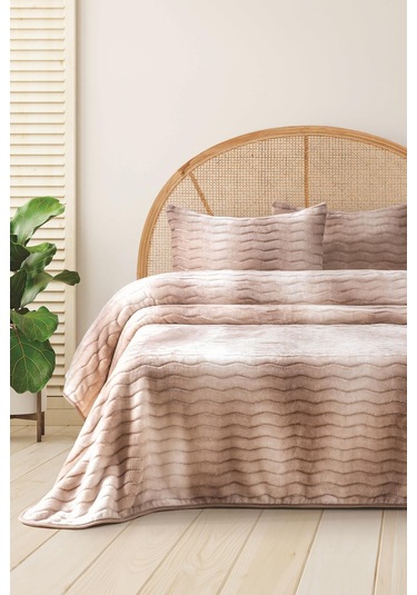 Merinos Dream Home 3 Parça Battaniye Seti Bej Bej