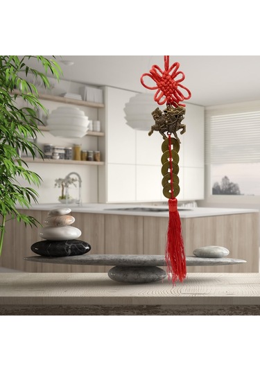 Çin Feng Shui Şans Ve Bereket Beşli Para Dragon 35 Cm