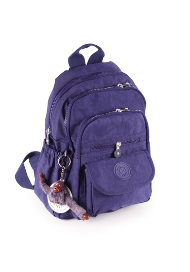 Küçük Boy Krinkıl Çok Gözlü Sırt Çantası Patlıcan Mor 8317 Mor - Mavi