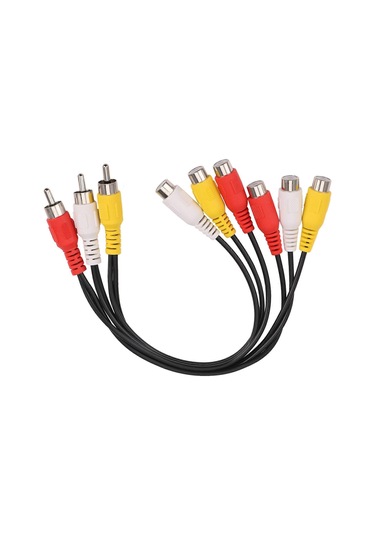 Yeni 3 Erkek - 6 Dişi Fiş Ayırıcı Ses Tv Dvd Video Adaptörü Av Kablosu - Çoklu Cihaz Bağlantıları İçin