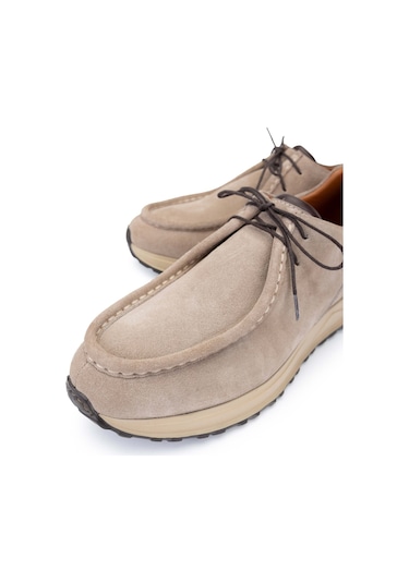 Tamer Tanca Erkek Hakiki Deri Bej Süet Casual Ayakkabı 537 3434 Erk Ayk Y24 Bej Suet Bej