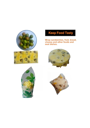 Geeroyoo Yeniden Kullanılabilir Balmumu Gıda Saklama Örtüsü - Sandviç, Meyve Ve Sebzeler İçin 3 Boyutlu Set Diğer