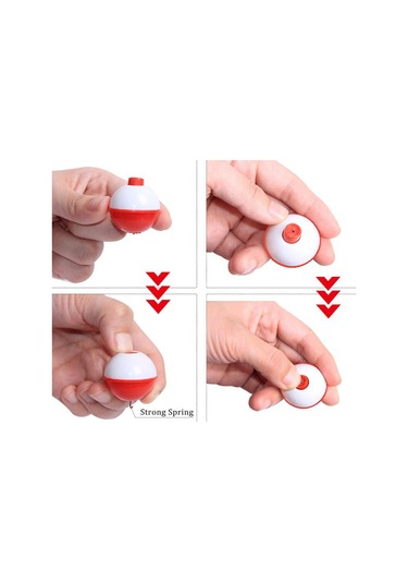 50 Adet Balıkçılık Bobbers 1 Inç Snap On Şamandıra