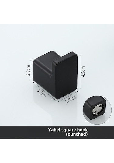 Moveevo Kalıcı Uzay Alüminyum Duvar Takımı: Siyah Tek Kanca, Duş/banyo/odalar İçin Giysi-sapka Asma, Dayanıklı Ve Modern Tasarım Delme Montaj Diğer