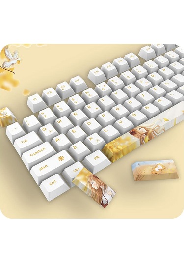 Kalın Pbt Boya Alt Kiraz Tuş Başlıkları 130 Tuşlu Tuş Başlığı Gk61/68/75/84/980/104/108