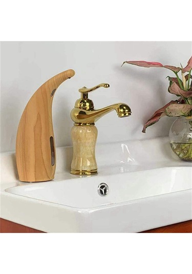 Xiaaokeji Otomatik Sensörlü Sabunluk Temassız Sıvı El Sabunu Dispenseri B Açık Ahşap Deseni