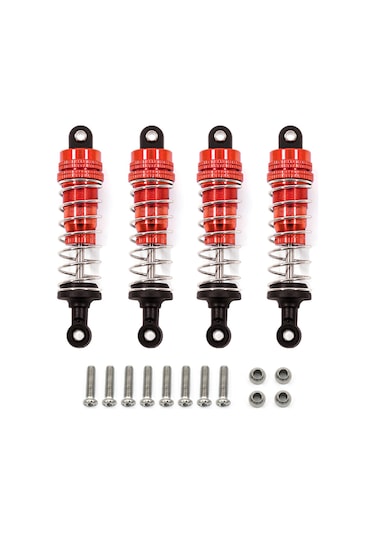 Youmex 1/14伟力144001模型车适用61-74cm铝制金属避震器 4条红色套装 Bjm098