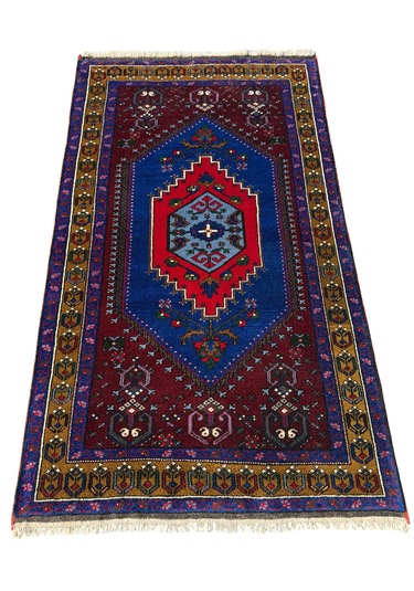 El Dokuma Sıfır Büyük Yahyalı Halısı 130x225 Kök Boya Yün Halı Lacivert