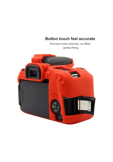 Sones Canon Eos 77d İçin Uyumlu Puluz Yumuşak Silikon Koruyucu Kılıf Kırmızı