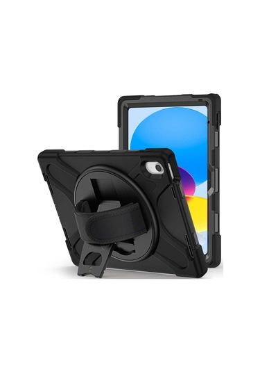 iPad Uyumlu 10. Nesil 10.9 İnç 2022 Uyumlu Kılıf Ultra Koruma Zırh Askılı Silikon Tablet Kılıfı