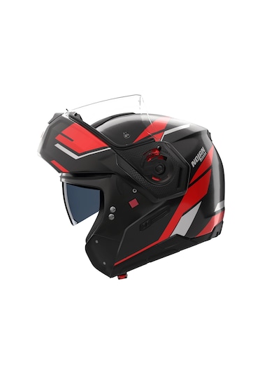 Nolan N90.3 Sincrono 350 Çeneden Açılır Kask Siyah Kırmızı